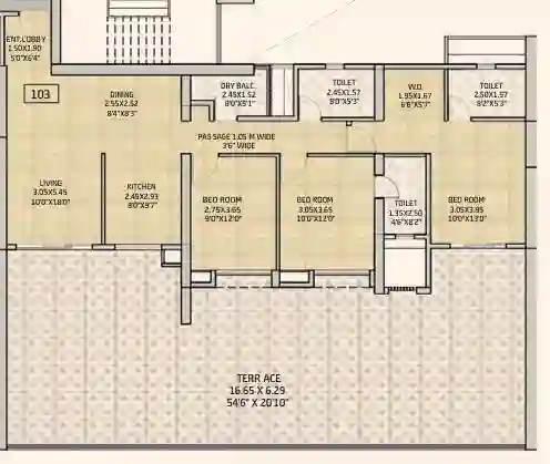 3 BHK Luxurious Terrace Garden