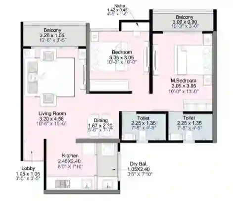 2 BHK Premium