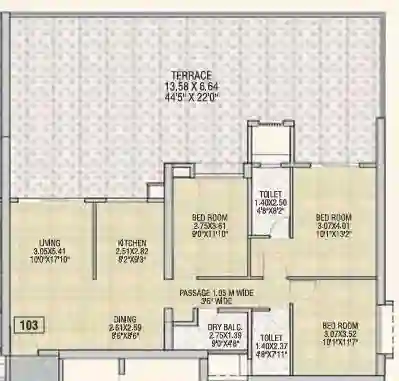 3 BHK Comfort Terrace Garden